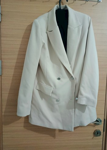 Kadın bej Düğmeli Blazer Ceket