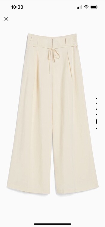 Keten wide leg pantolon