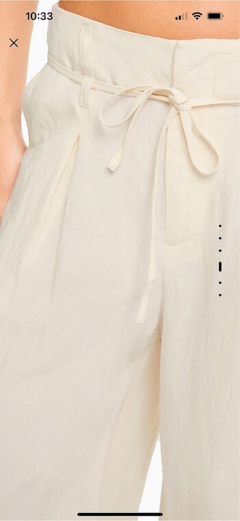 Bershka Keten wide leg pantolon