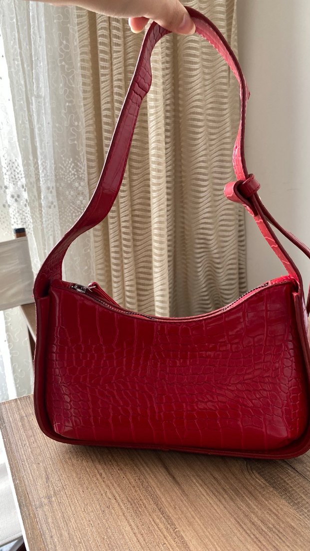 Bordo kırmızı arası bir renk çanta - Görsel 2