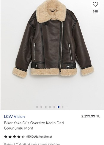 LC Waikiki Kürk Detaylı Kahverengi Deri Biker Ceket etiketli