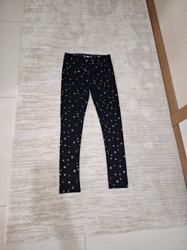 Kız Çocuk Siyah Batik Desenli Esnek Tayt - Görsel 2