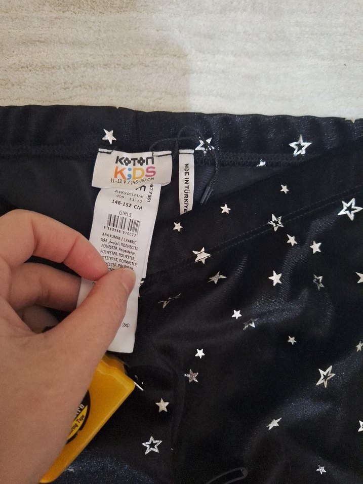 Kız Çocuk Siyah Batik Desenli Esnek Tayt - Görsel 3