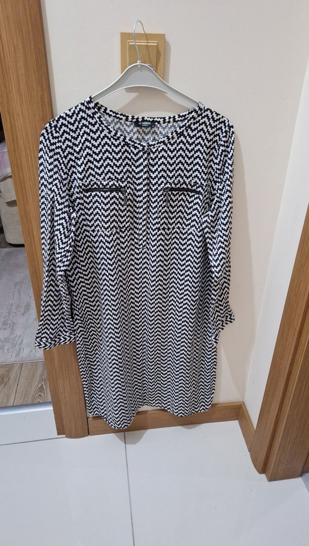 Gri Zebra Desenli Uzun Kollu Tunik - Görsel 4