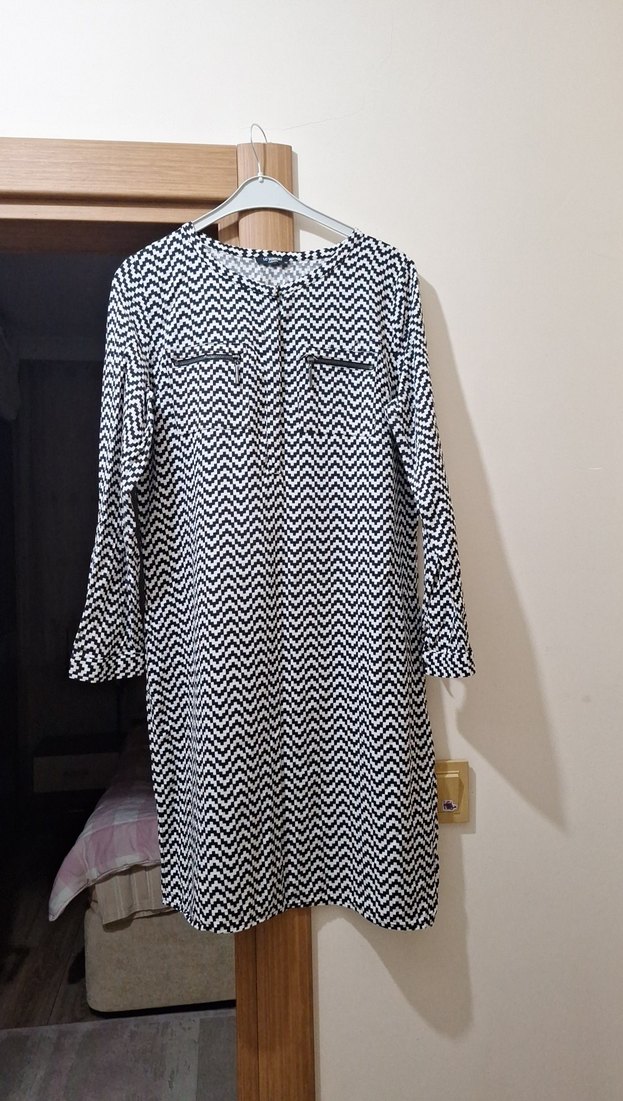 Gri Zebra Desenli Uzun Kollu Tunik - Görsel 5