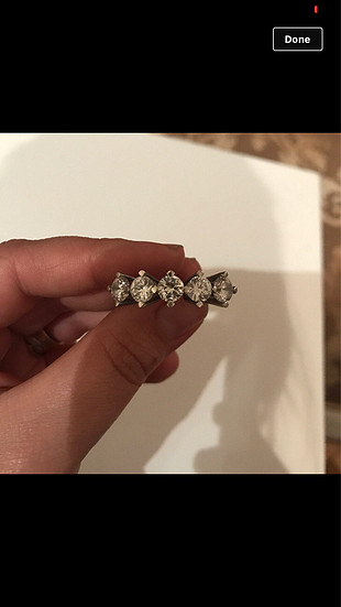 20 numara so Chic swaroski taşlı beş taş yüzük gümüş 