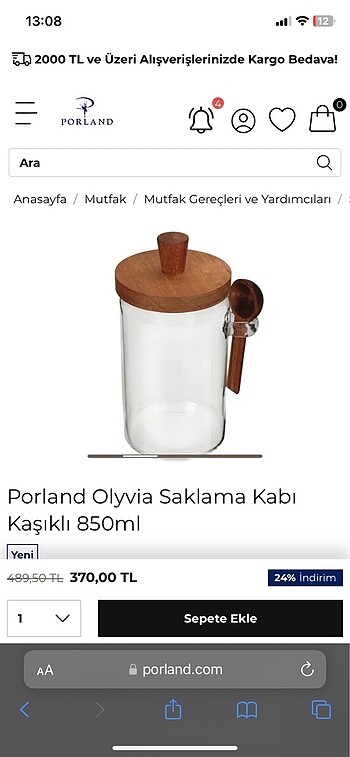 Porland akasya kapaklı saklama kabı