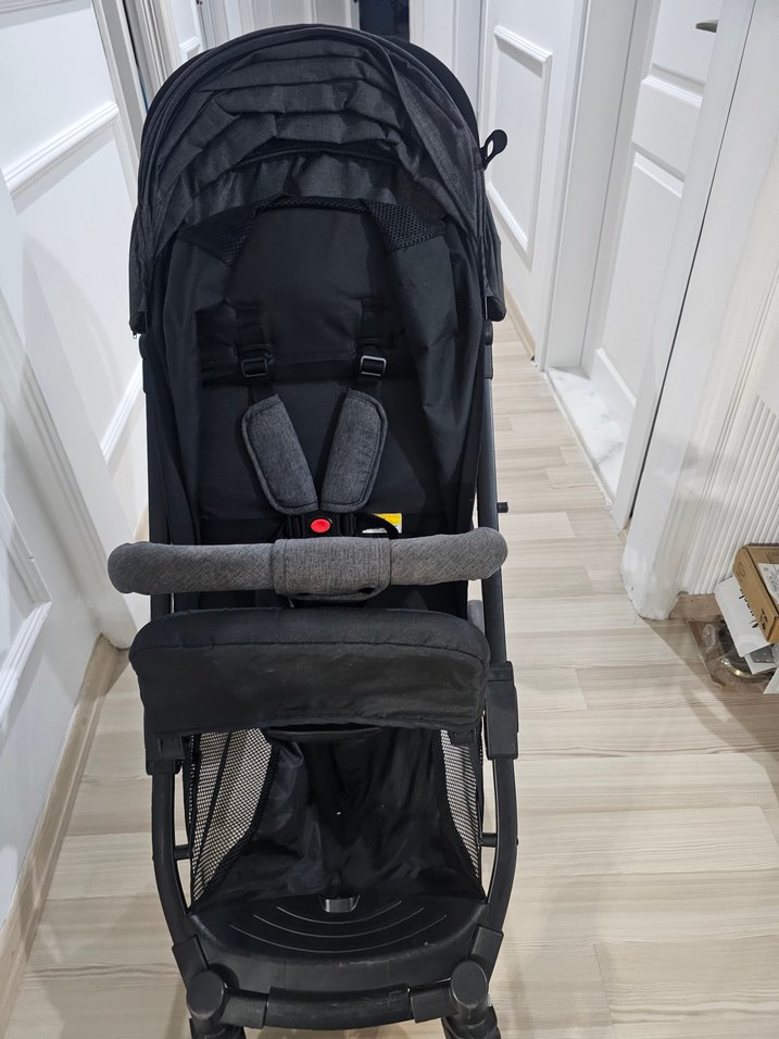 Gri Siyah kabin boy Bebek Arabası - Görsel 3