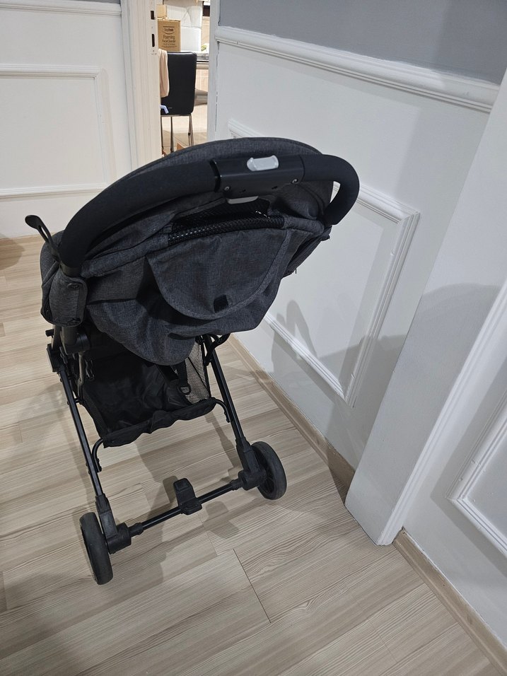 Gri Siyah kabin boy Bebek Arabası - Görsel 5