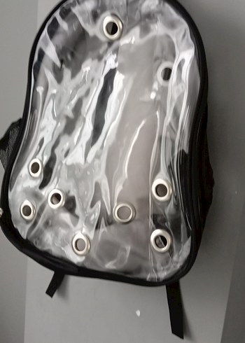 Şeffaf Ön Panelli Siyah Sırt Çantası - Görsel 3