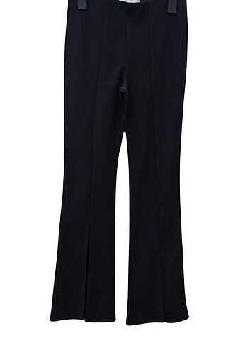 Sateen, full likralı, İspanyol paça, yırtmaçlı pantolon-M