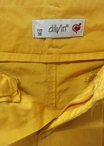 38 Beden sarı Renk Sarı Pilili Mini Etek-38 beden Dilvin marka