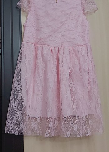 Diğer Kız Çocuk Pembe Dantel Elbise
