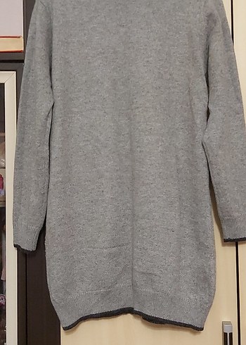 Gri Uzun Kollu Triko Kadın Kazak - Görsel 3