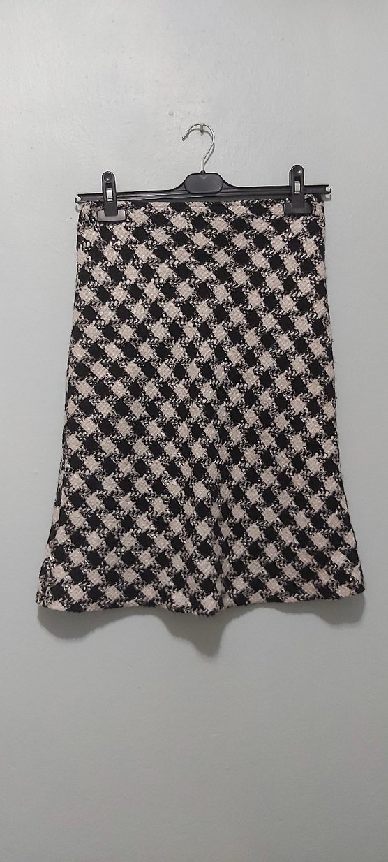 Gri Örgü Midi Kadın Etek - Görsel 2