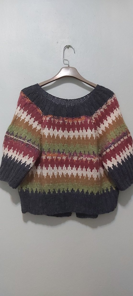 El örgüsü Yün
Bohem Çok Renkli Kısa Örgü Hırka - Görsel 3