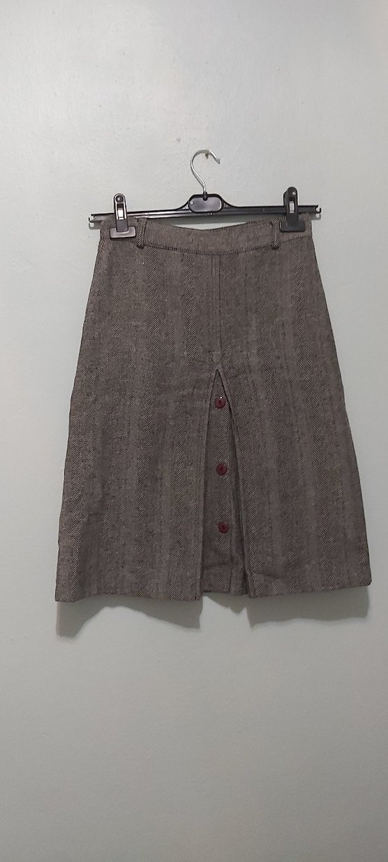 Düğmeli Mini Etek - Görsel 2