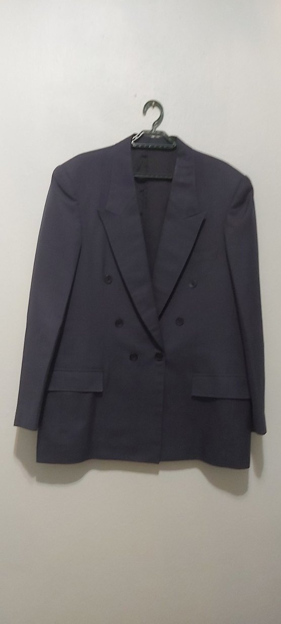 Düğmeli, Koyu mavi Erkek Takım Elbise Ceketi - Görsel 2