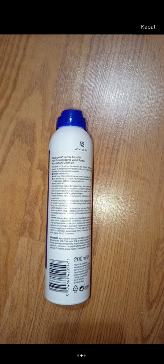 Neutrogena Hızlı Emilen Vücut Spreyi - Görsel 3