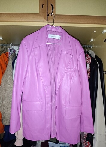 Bershka deri blazer ceket 