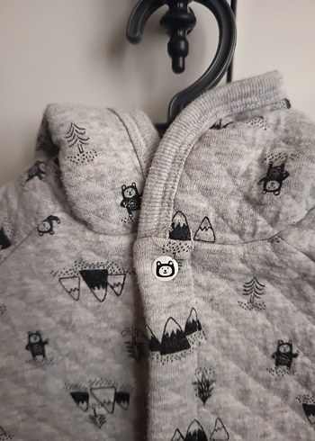 Kapüşonlu Gri Örgü Erkek Çocuk Ceketi - Görsel 2