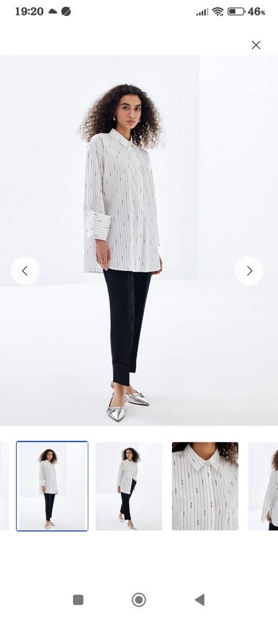 Kadın beyaz Gömlek - Görsel 2