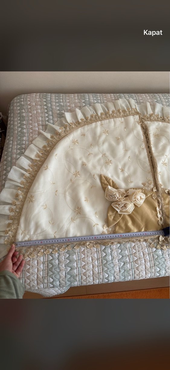 İşlemeli Beyaz Yatak Örtüsü - Görsel 3