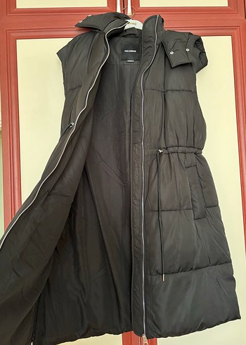 Kadın Siyah Uzun Fermuarlı Yelek - Görsel 5