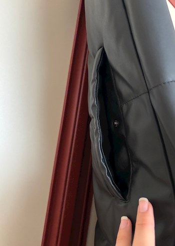 Kadın Siyah Deri Kemerli Uzun Yelek - Görsel 10