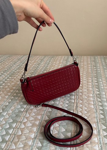 Bordo kadın Deri Çanta - Görsel 2