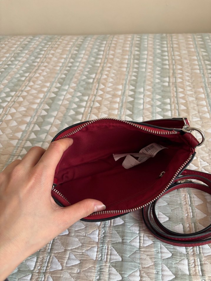 Bordo kadın Deri Çanta - Görsel 3