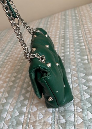 Zincir Detaylı Yeşil  Kadın Çanta - Görsel 8