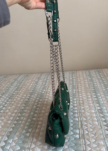 Zincir Detaylı Yeşil  Kadın Çanta - Görsel 3