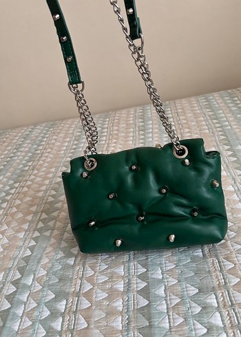 Zincir Detaylı Yeşil  Kadın Çanta - Görsel 7