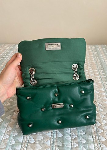 Zincir Detaylı Yeşil  Kadın Çanta - Görsel 4