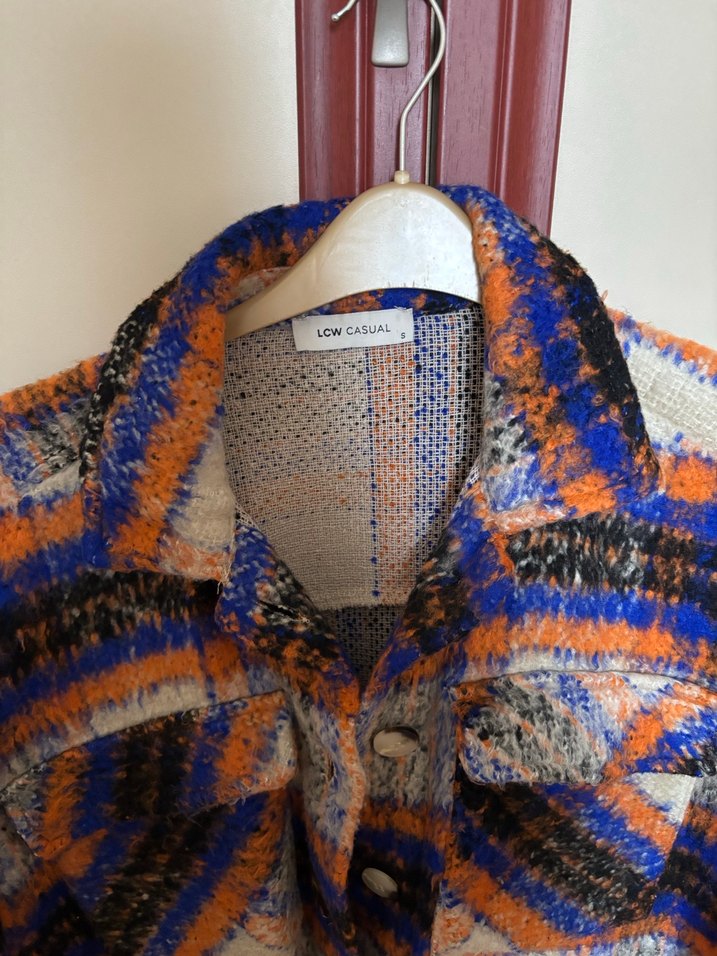 Düğmeli Çok Renkli Kadın Gömlek - Görsel 4