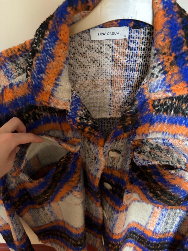 Düğmeli Çok Renkli Kadın Gömlek - Görsel 3