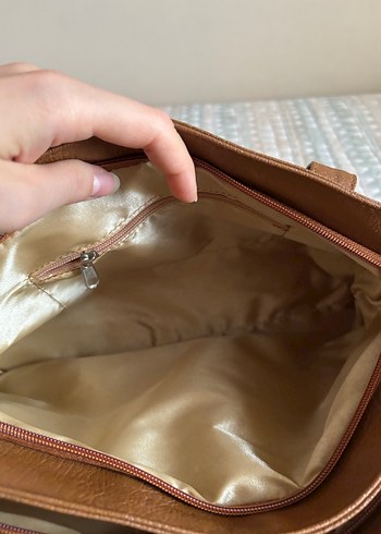 Kahverengi Deri Prada Kadın Çanta - Görsel 6