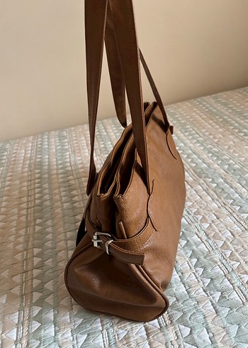 Kahverengi Deri Prada Kadın Çanta - Görsel 4