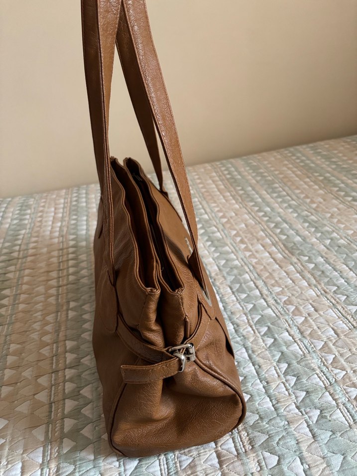 Kahverengi Deri Prada Kadın Çanta - Görsel 3