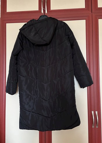 Kadın siyah uzun şişme mont - Görsel 6