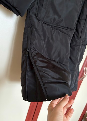 Kadın siyah uzun şişme mont - Görsel 3