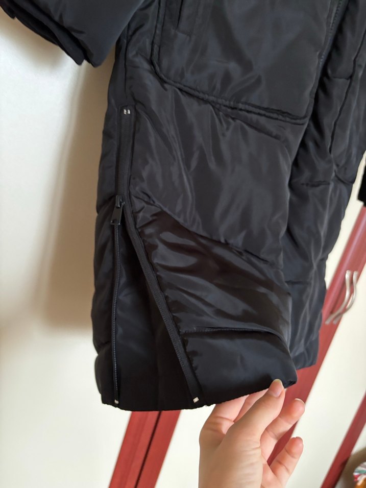 Kadın siyah uzun şişme mont - Görsel 3