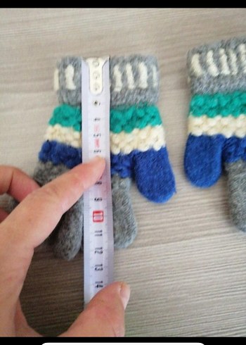 Renkli Nakışlı Kız Çocuk Örgü Eldiven - Görsel 6