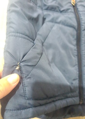 4 Yaş Beden Kahverengi Mavi Erkek Çocuk Fermuarlı Yelek