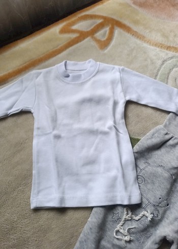 Diğer Gri Pamuklu Uzun Kollu Bebek Takımı