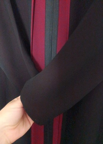 Bordo Uzun Kollu Gotik Kadın ferace - Görsel 3