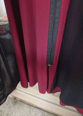 Bordo Uzun Kollu Gotik Kadın ferace - Görsel 5