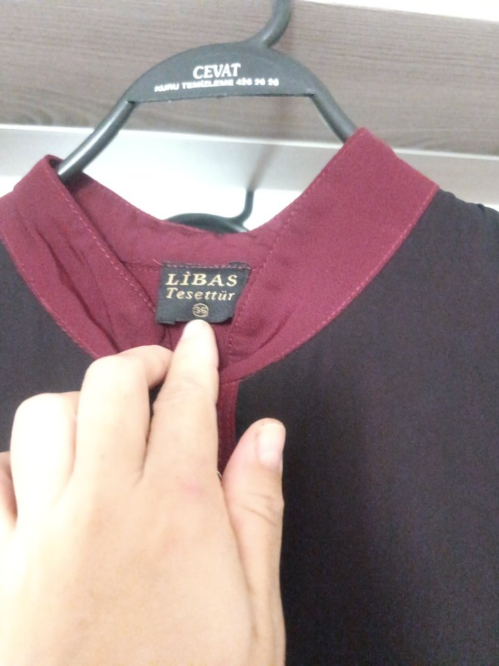 Bordo Uzun Kollu Gotik Kadın ferace - Görsel 2