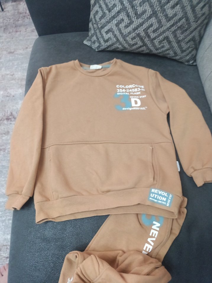 erkek çocuk için Camel Renkli Rahat Eşofman Takımı - Görsel 4